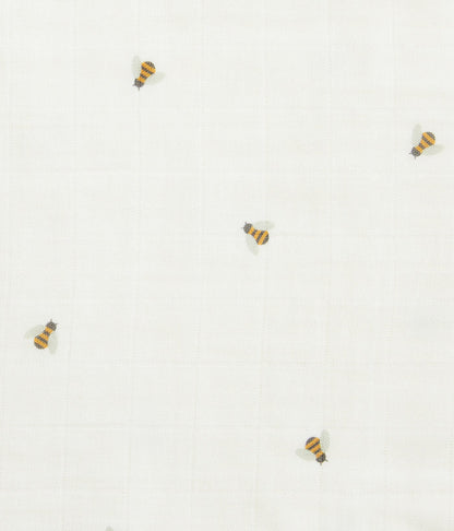 Burp Cloth 2 Pack Muslin Cream Bees