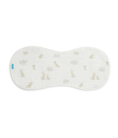 Burp Cloth 2 Pack Muslin White Cloud Bunnies