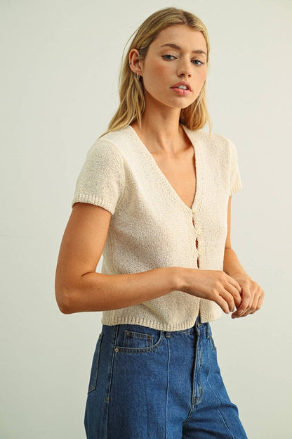 Cap Sleeve Knit Top