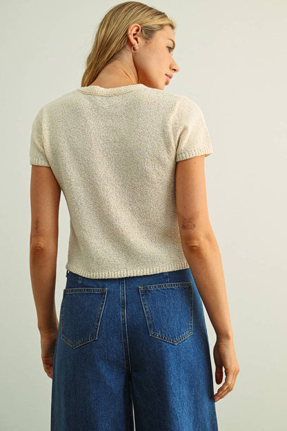 Cap Sleeve Knit Top
