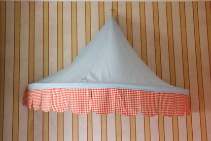 Carnival Wall Canopy Sky & Tomato Gingham