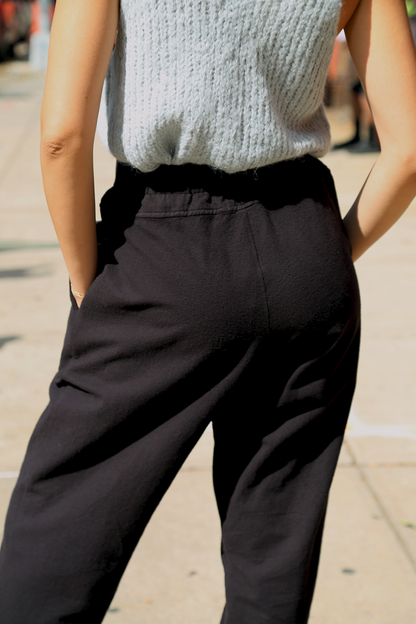 Carpenter Pants in Black Cotton Flannel
