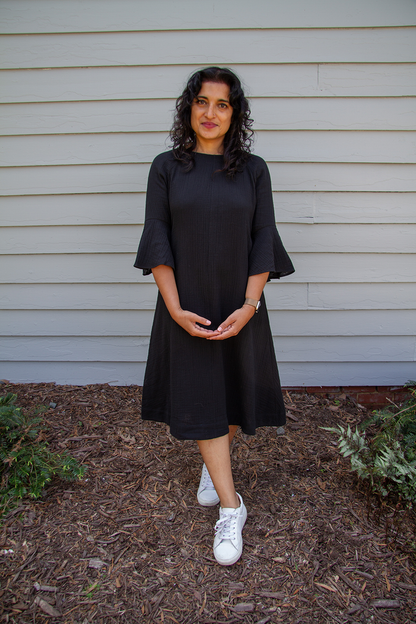 Cascade Dress, Black