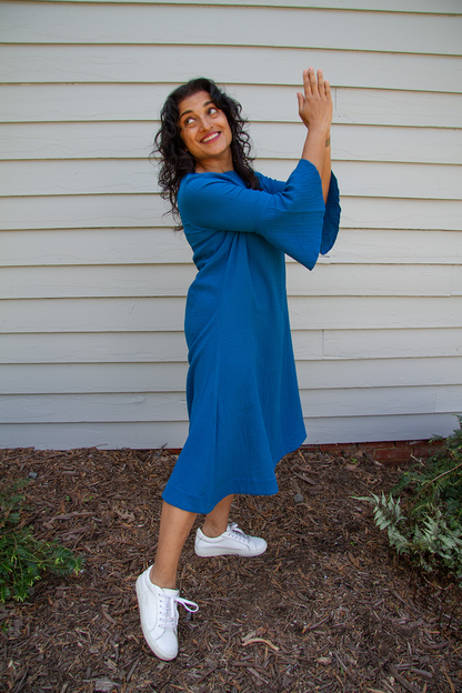 Cascade Dress, Laguna Blue