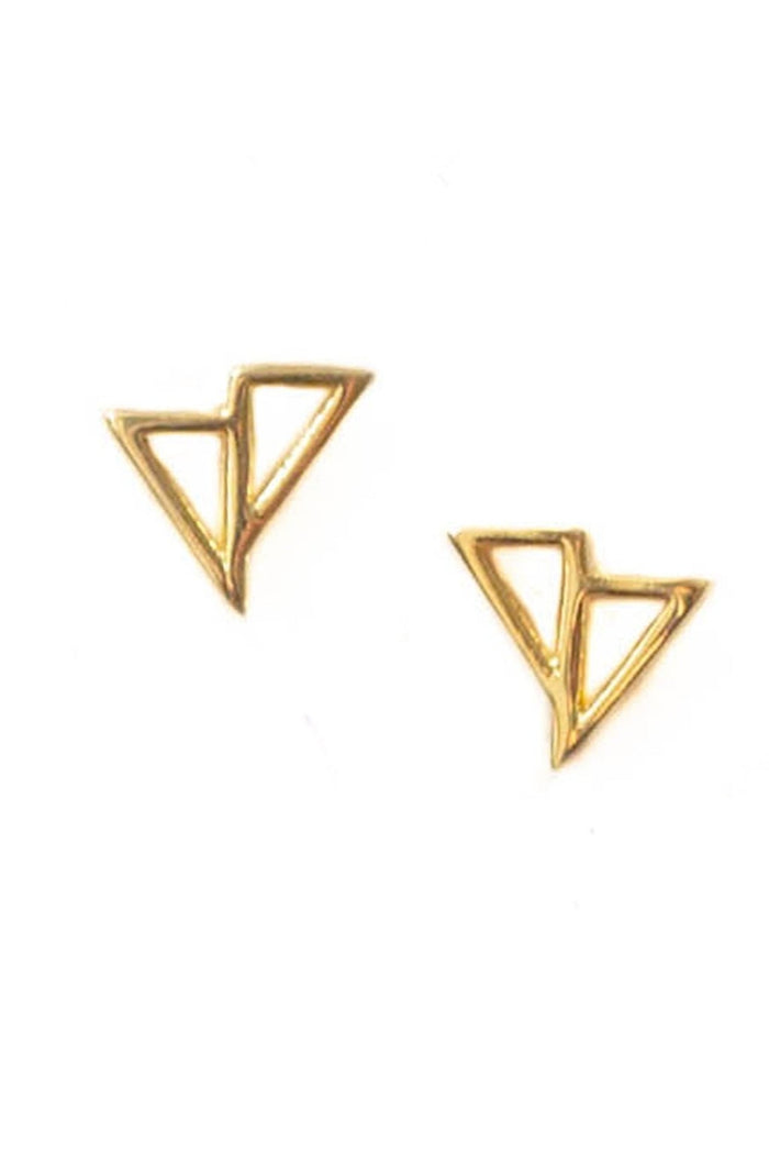 Cavo Triangle Studs in Gold