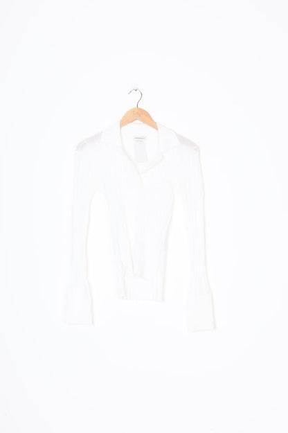 Chandooivy Womens White Top Size S