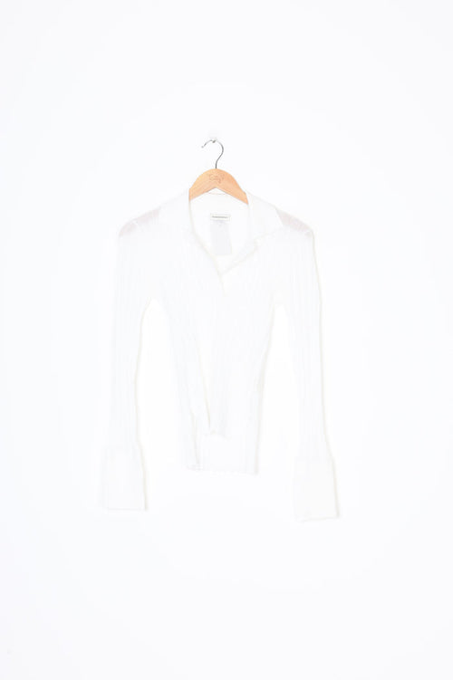 Chandooivy Womens White Top Size S