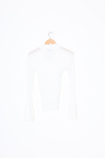 Chandooivy Womens White Top Size S