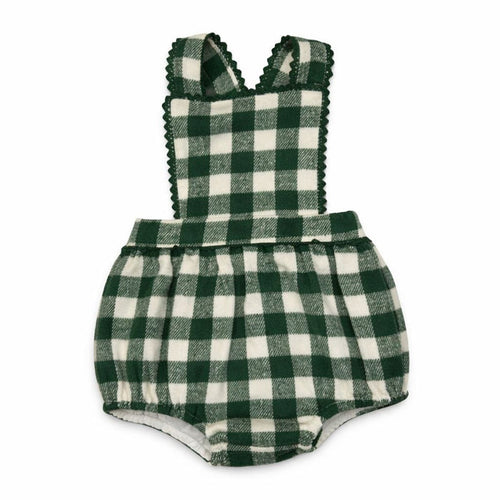 Checkered Wool Girls Romper