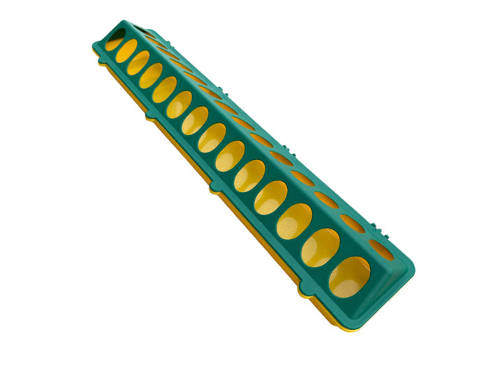 Chick Feeder Trough, Yellow/Green 20"