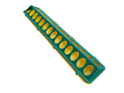 Chick Feeder Trough, Yellow/Green 20"