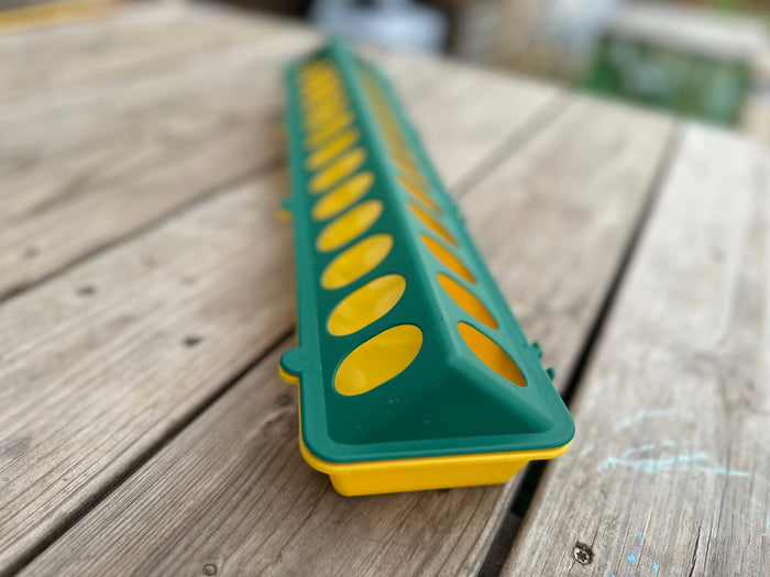 Chick Feeder Trough, Yellow/Green 20"