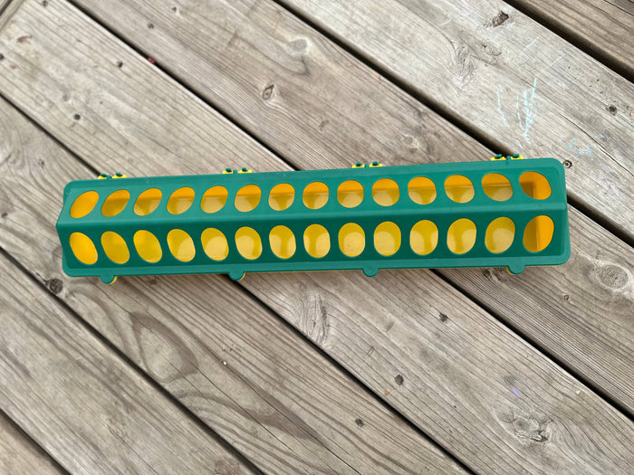 Chick Feeder Trough, Yellow/Green 20"