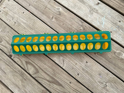 Chick Feeder Trough, Yellow/Green 20"