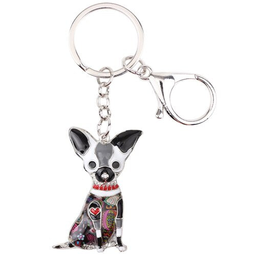 Chihuahua Spring Bloom Keychain