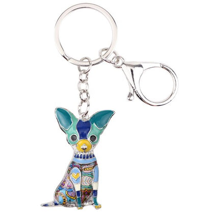 Chihuahua Spring Bloom Keychain