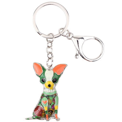 Chihuahua Spring Bloom Keychain