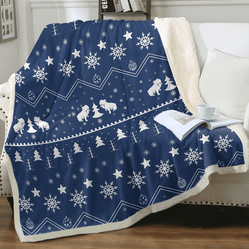 Christmas English Bulldog Blanket