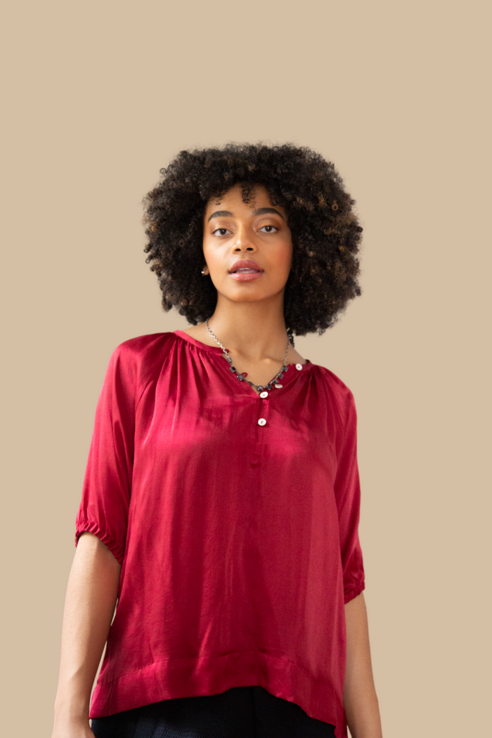 Circe Blouse in Grape Wine