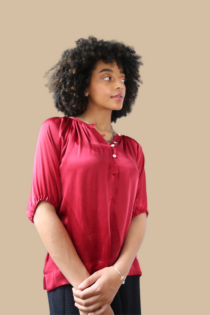 Circe Blouse in Grape Wine