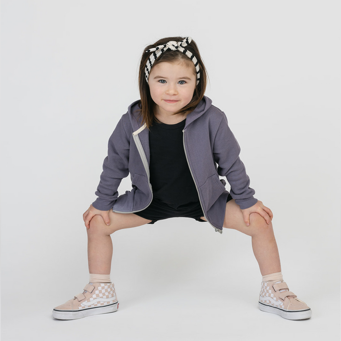 Cloud Bike Short - 100% GOTS-Certified Organic Cotton Shorts - Black - Made in Canada - Toddlers Kids and Teens - mini mioche