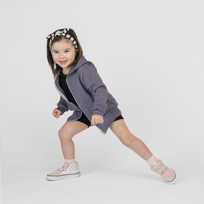 Cloud Bike Short - 100% GOTS-Certified Organic Cotton Shorts - Black - Made in Canada - Toddlers Kids and Teens - mini mioche
