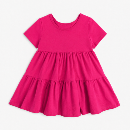 Cloud Cascade Dress - 100% GOTS Certified Organic Cotton Dress - Freesia - Kids and Toddlers - Made in Canada - mini mioche