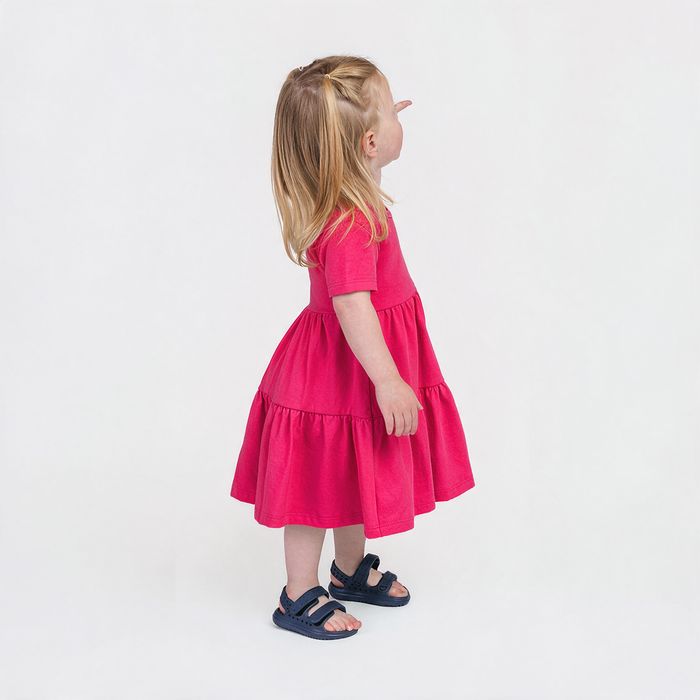 Cloud Cascade Dress - 100% GOTS Certified Organic Cotton Dress - Freesia - Kids and Toddlers - Made in Canada - mini mioche