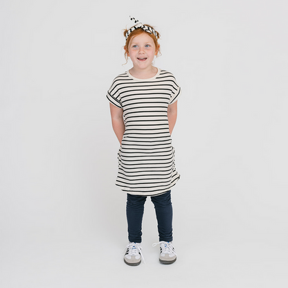 Cloud Knotted Headband - 100% Organic Cotton Hair Accessories for Kids and Toddlers - Natural Stripe - Made in Canada - mini mioche