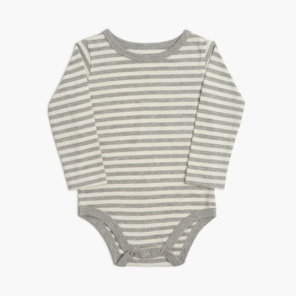 Heather Grey Stripe / 0-3 months