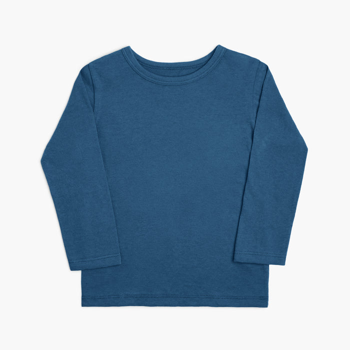Cloud Long Sleeve Tee - 100% GOTS-Certified Organic Cotton Kids Tshirts - Cerulean - Toddler Tweens and Teens - Made in Canada - mini mioche