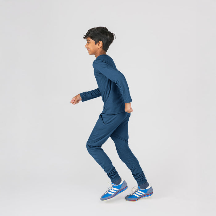 Cloud Long Sleeve Tee - 100% GOTS-Certified Organic Cotton Kids Tshirts - Cerulean - Toddler Tweens and Teens - Made in Canada - mini mioche