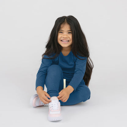 Cloud Long Sleeve Tee - 100% GOTS-Certified Organic Cotton Kids Tshirts - Cerulean - Toddler Tweens and Teens - Made in Canada - mini mioche