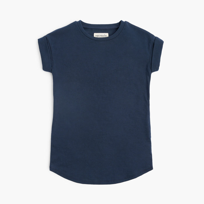 Cloud rolled sleeve dress - Dresses - Navy - 1/2 years - mini mioche