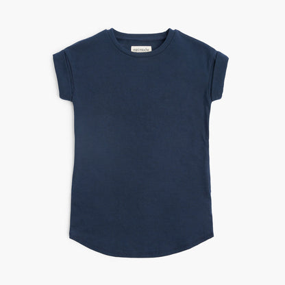 Cloud rolled sleeve dress - Dresses - Navy - 1/2 years - mini mioche