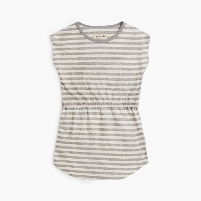 Cloud Scoop Dress - Dresses - Heather Grey Stripe - 1/2 years - mini mioche