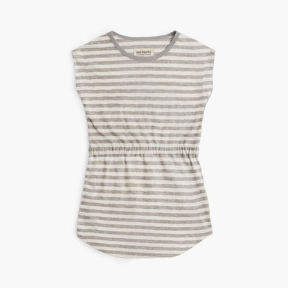 Cloud Scoop Dress - Dresses - Heather Grey Stripe - 1/2 years - mini mioche