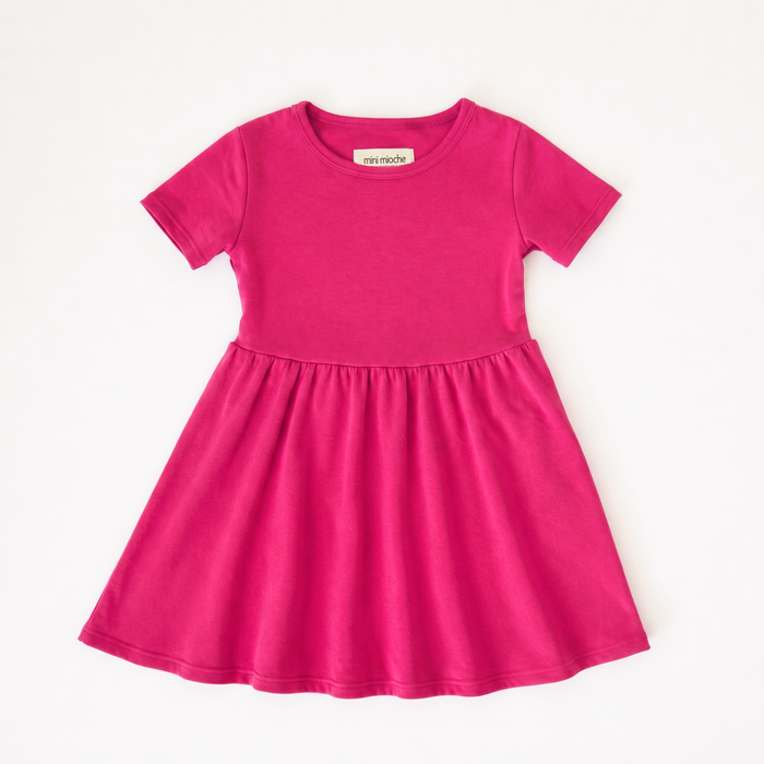Cloud Cascade Dress - 100% GOTS Certified Organic Cotton Dress - Freesia - Kids and Toddlers - Made in Canada - mini mioche