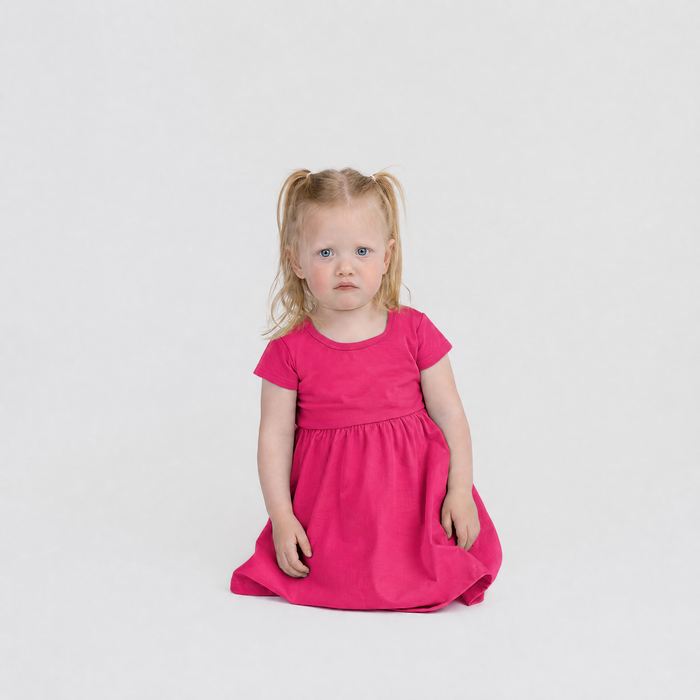 Cloud Cascade Dress - 100% GOTS Certified Organic Cotton Dress - Freesia - Kids and Toddlers - Made in Canada - mini mioche