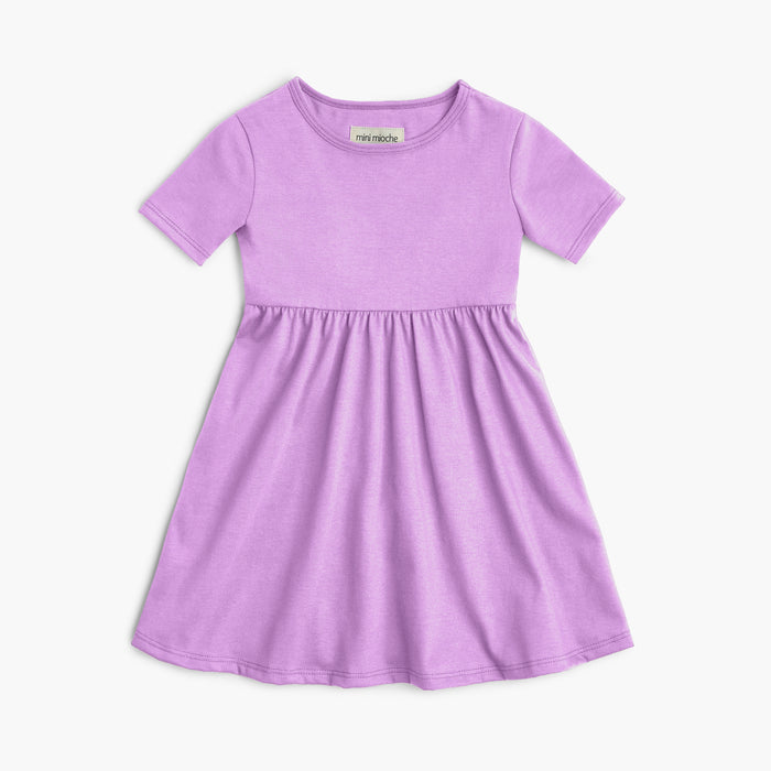 Cloud Twirl Dress - 100% GOTS-Certified Organic Cotton Dresses - Lilac - Made in Canada - Kids and Toddlers - mini mioche