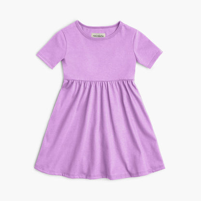 Cloud Twirl Dress - 100% GOTS-Certified Organic Cotton Dresses - Lilac - Made in Canada - Kids and Toddlers - mini mioche