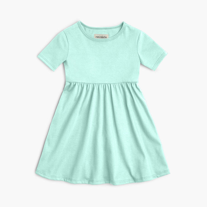 Cloud Twirl Dress - 100% GOTS-Certified Organic Cotton Dresses - Mint - Made in Canada - Kids and Toddlers - mini mioche