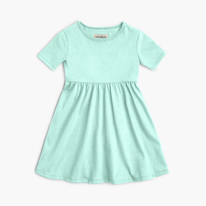 Cloud Twirl Dress - 100% GOTS-Certified Organic Cotton Dresses - Mint - Made in Canada - Kids and Toddlers - mini mioche