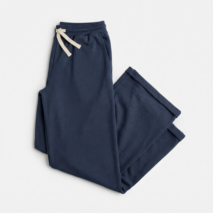 Cloud Wide Leg - 100% GOTS-Certified Organic Cotton Pants - Navy - Made in Canada - Toddler and Kids and Teens - mini mioche