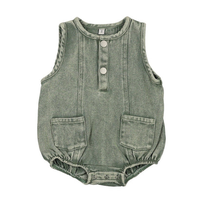 Colored Jean Romper
