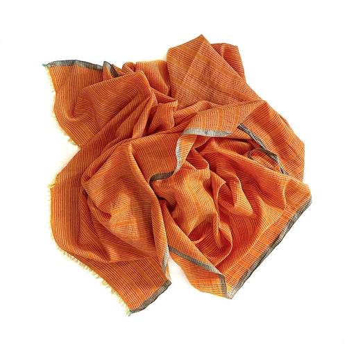 Cotton Silk Scarf in Dahlia