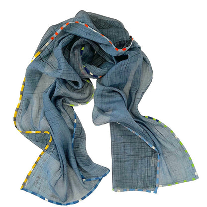 Cotton Silk Scarf in Eucalyptus