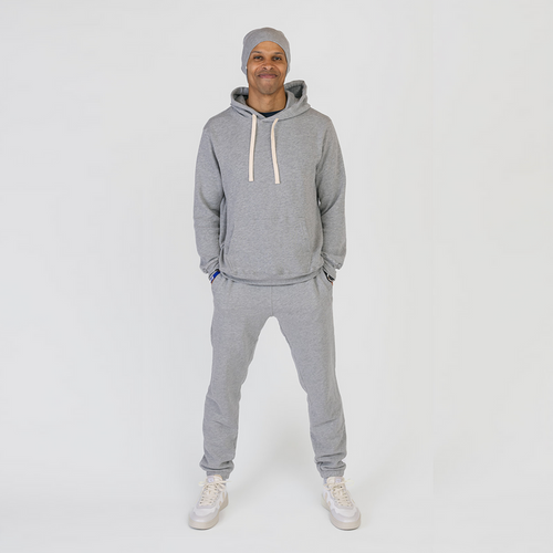 Cozy Joggers - 100% GOTS Certified Organic Cotton Sweatpants - Heather Grey - Teens and Adults - Men and Women - Made in Canada - mini mioche