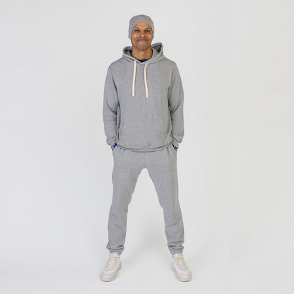 Cozy Joggers - 100% GOTS Certified Organic Cotton Sweatpants - Heather Grey - Teens and Adults - Men and Women - Made in Canada - mini mioche