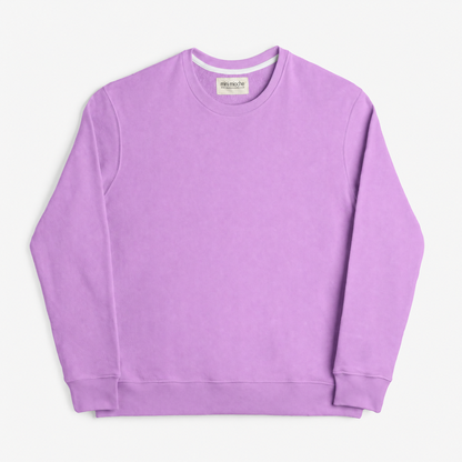Organic Cotton Adult French Terry Crew Neck Sweatshirt - Cozy Pullover - Lilac - Sweatshirt Made in Canada - mini mioche